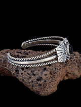 Native American Jewelry Sterling Silver Onyx Cuff Bracelet - PuebloDirect.com