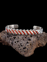 Sterling Silver Coral Zuni Bracelet - PuebloDirect.com