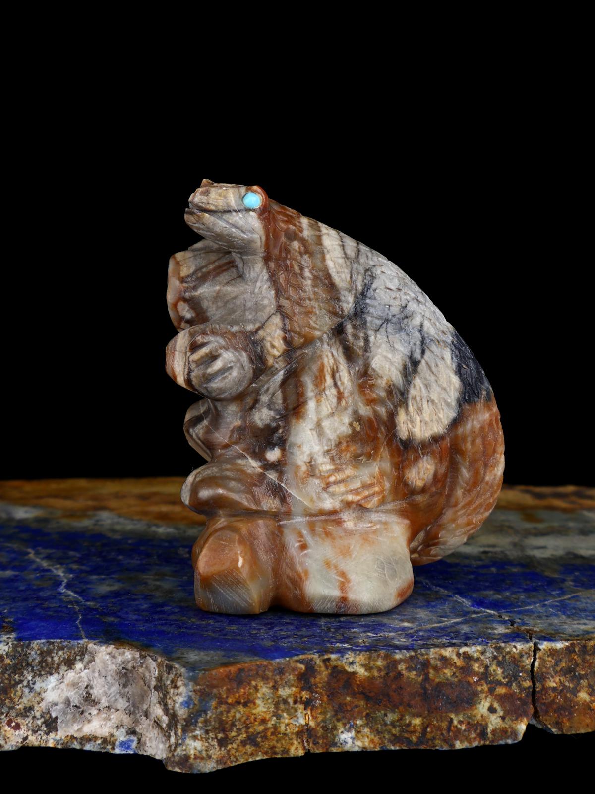 Picasso Marble Lizard Zuni Fetish - PuebloDirect.com