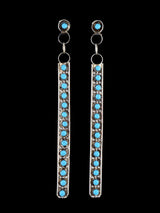 Zuni Jewelry Turquoise Post Dangle Earrings - PuebloDirect.com
