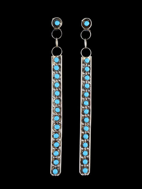Zuni Jewelry Turquoise Post Dangle Earrings - PuebloDirect.com