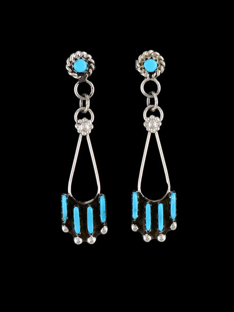 Native American Jewelry Turquoise Zuni Post Earrings - PuebloDirect.com
