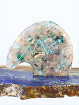 Confetti Chrysocolla Medicine Bear Zuni Fetish