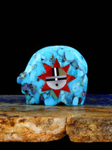 Turquoise Sunface Bear Zuni Fetish