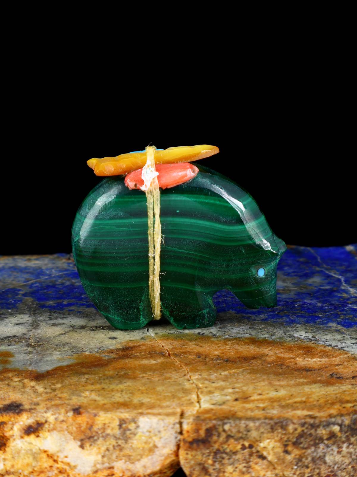 Malachite Bear Zuni Fetish
