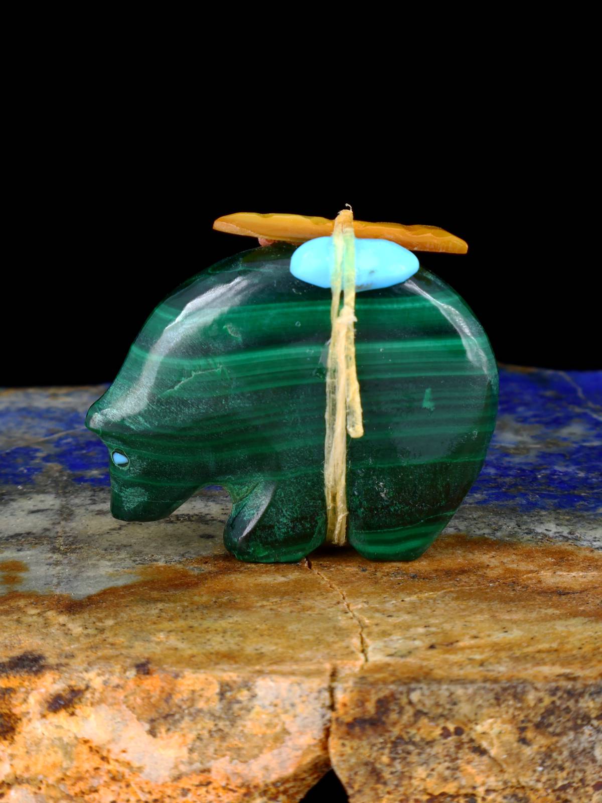 Malachite Bear Zuni Fetish