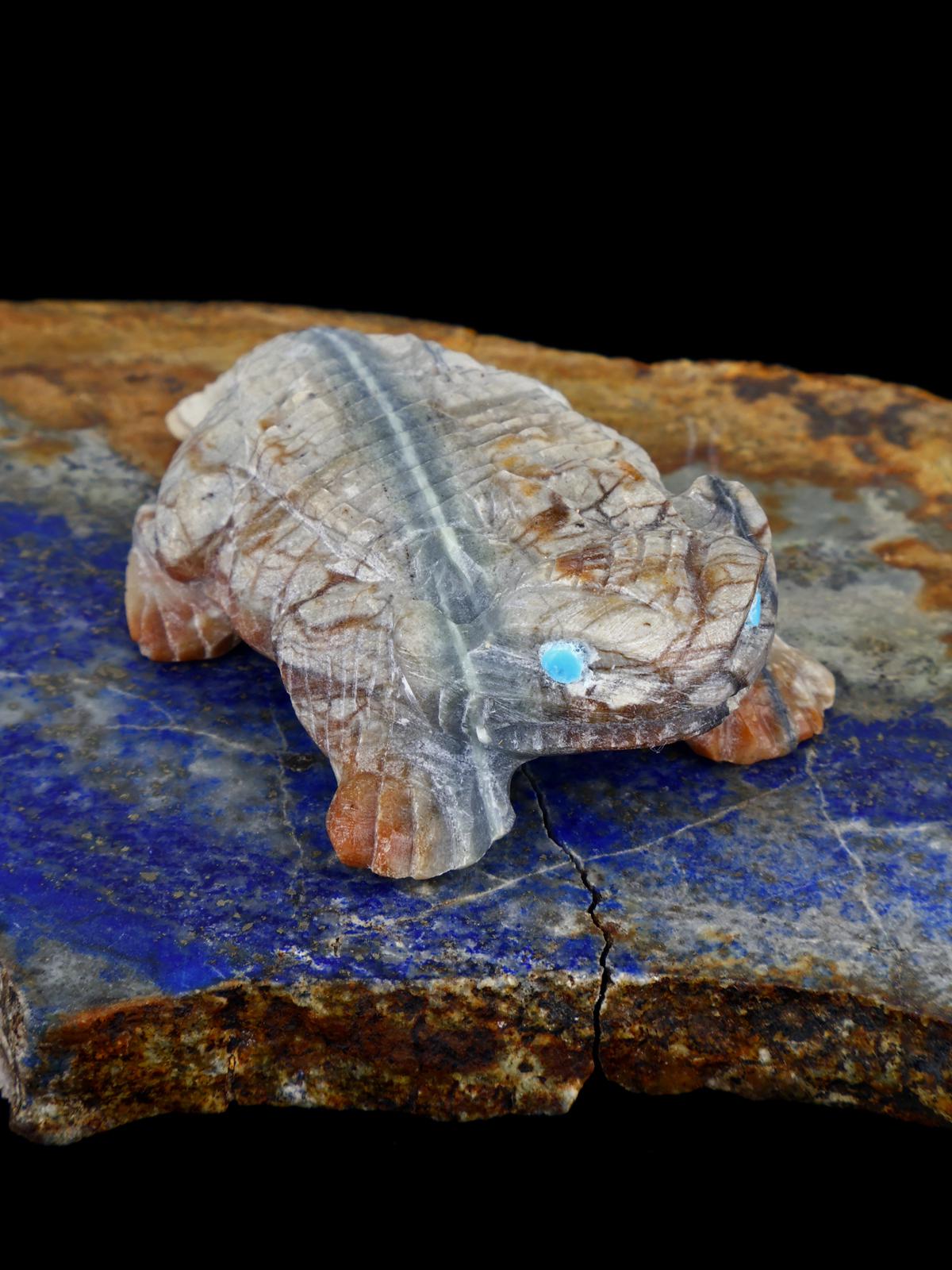 Picasso Marble Horned Toad Zuni Fetish