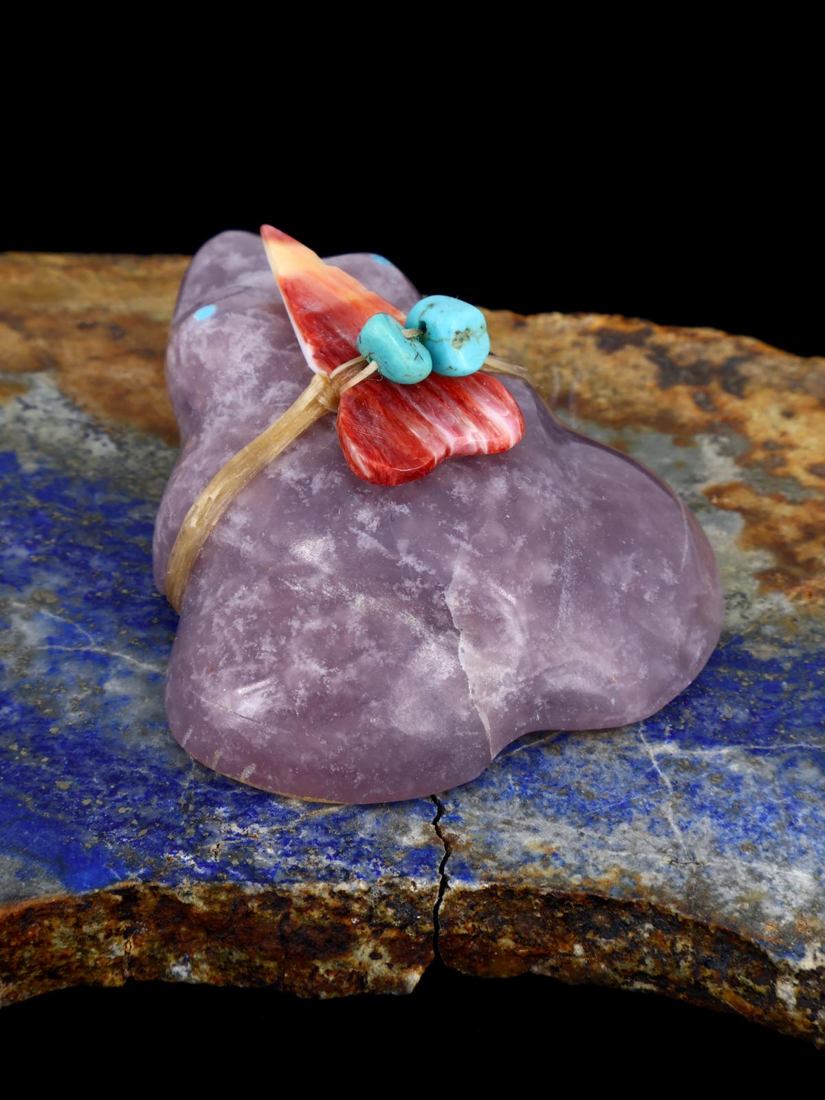 Lepidolite Frog Zuni Fetish