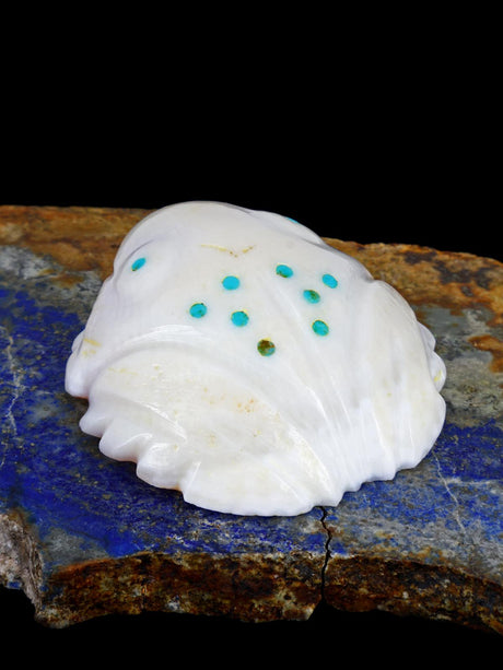 Grenouille en marbre teint Zuni Fetish