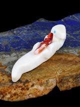 White Marble Otter Family Zuni Fetish - PuebloDirect.com