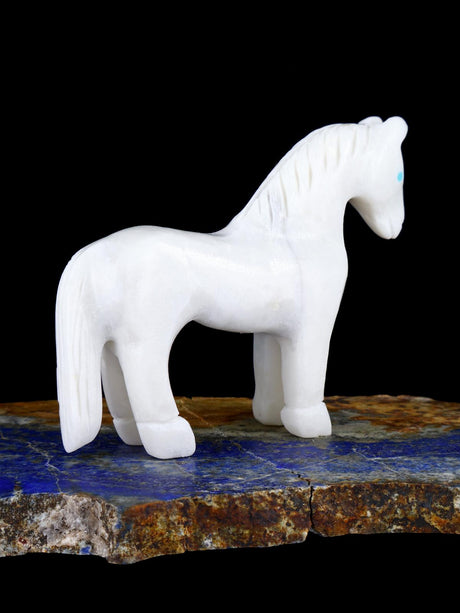 White Marble Horse Zuni Fetish