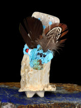 Fétiche Zuni d'ours en bois