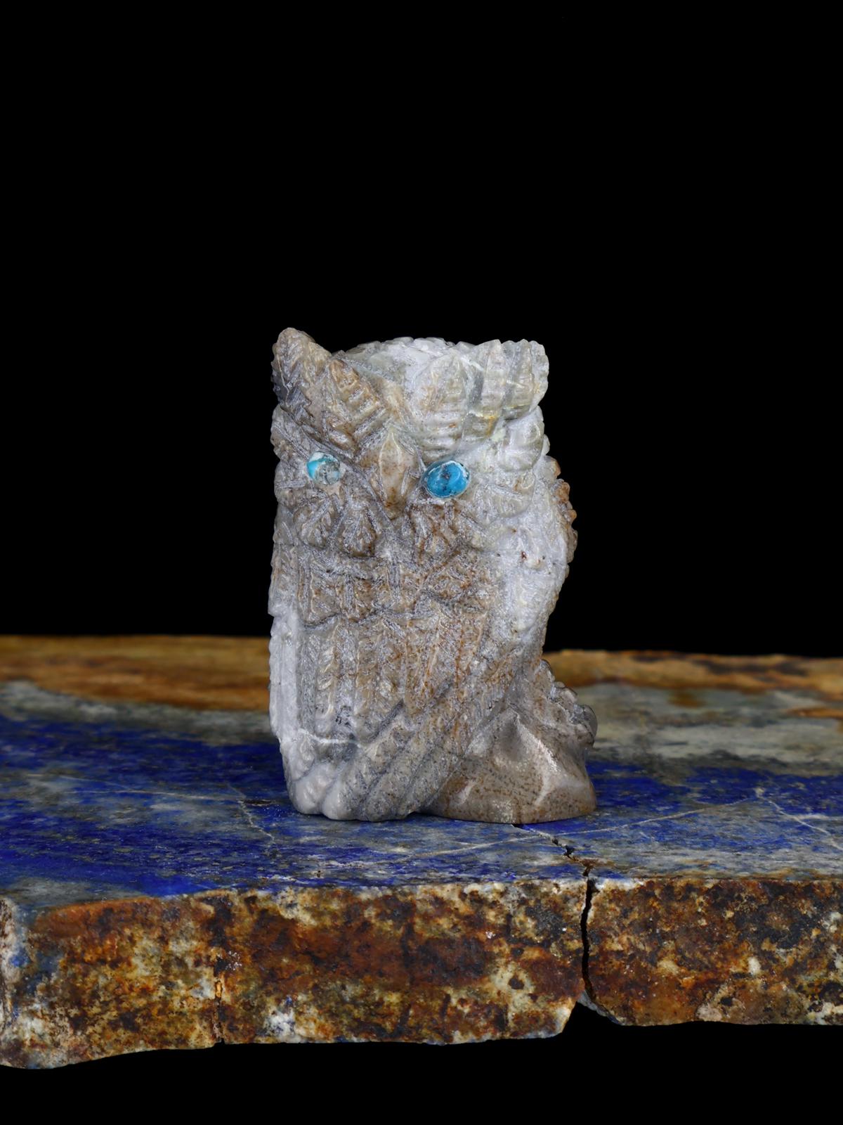 Picasso Marble Owl Zuni Fetish
