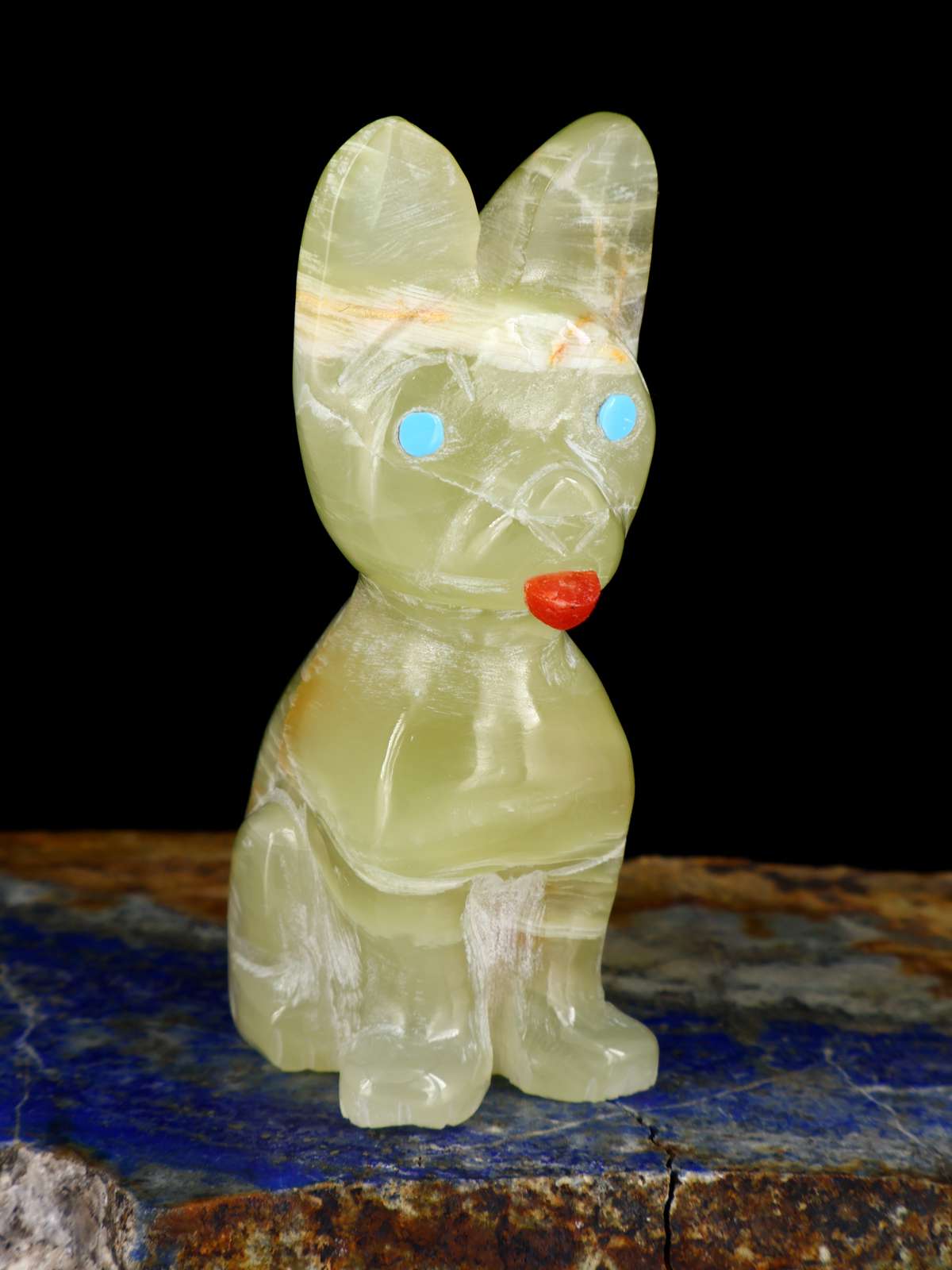 Onyx Dog Zuni Fetish