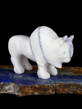 White Marble Buffalo Zuni Fetish