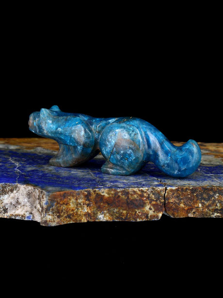 Chrysocolla Mountain Lion Zuni Fetish