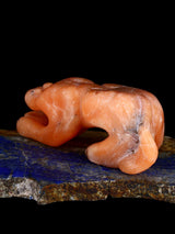 Orange Calcite Mountain Lion Zuni Fetish