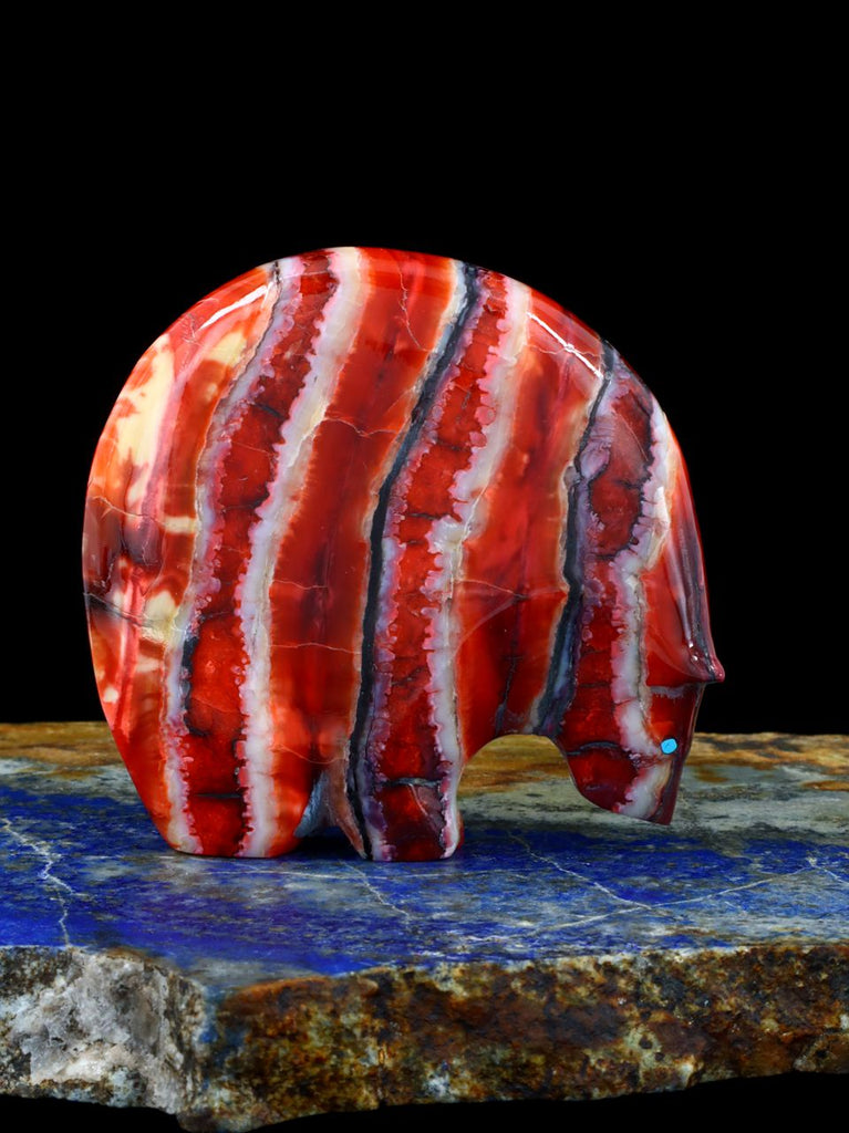 Dyed Fossilized Mammoth Tooth Medicine Bear Zuni Fetish - PuebloDirect.com