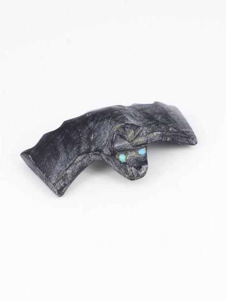 Black Marble Bat Zuni Fetish - PuebloDirect.com