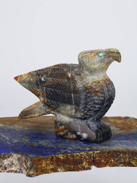 Picasso Marble Crow Zuni Fetish - PuebloDirect.com