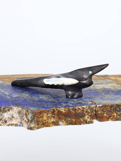 Black Marble Bird Zuni Fetish - PuebloDirect.com