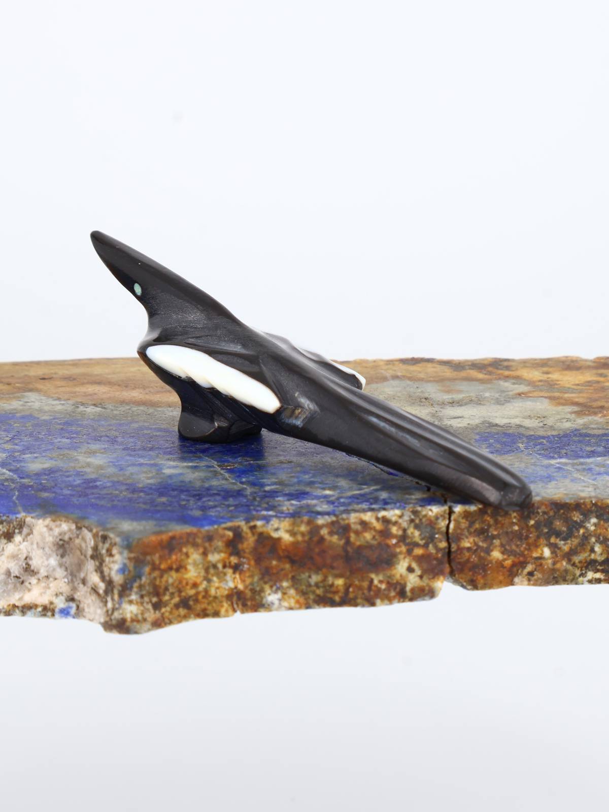 Black Marble Bird Zuni Fetish - PuebloDirect.com