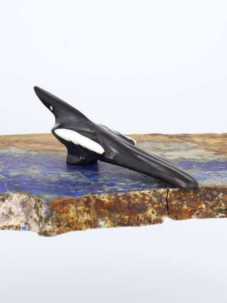 Black Marble Bird Zuni Fetish - PuebloDirect.com
