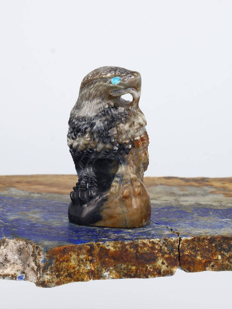 Picasso Marble Eagle Zuni Fetish - PuebloDirect.com