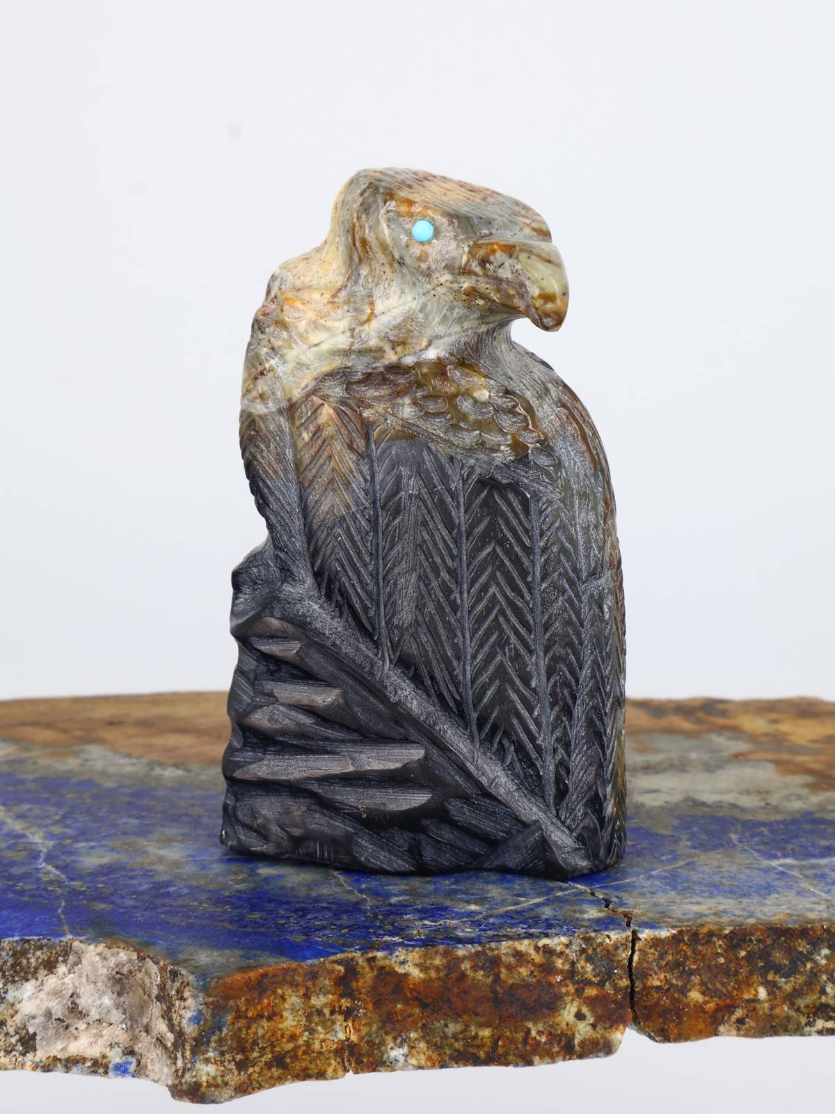 Picasso Marble Crow Zuni Fetish - PuebloDirect.com