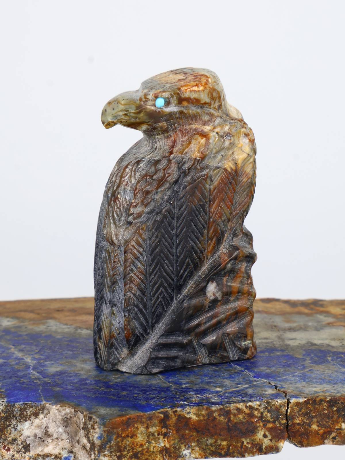 Picasso Marble Crow Zuni Fetish - PuebloDirect.com