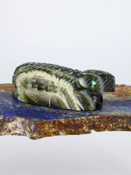 Serpentine Lizard Zuni Fetish Carving - PuebloDirect.com