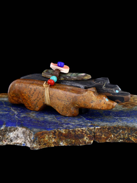 Marble Wolf Bundle Zuni Fetish - PuebloDirect.com