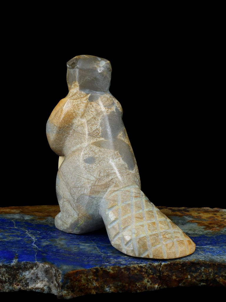 Travertine Beaver Zuni Fetish Carving - PuebloDirect.com