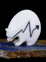 White Marble Bear Zuni Fetish - PuebloDirect.com