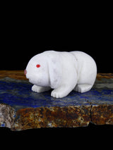 White Marble Rabbit Zuni Fetish - PuebloDirect.com