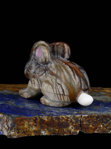 Picasso Marble Rabbit Zuni Fetish - PuebloDirect.com