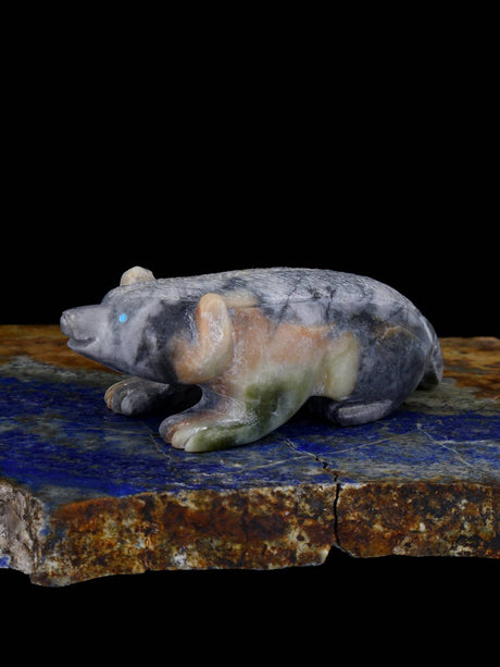 Picasso Marble Badger Zuni Fetish - PuebloDirect.com