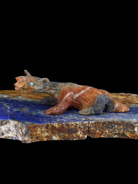 Picasso Marble Bear Zuni Fetish - PuebloDirect.com