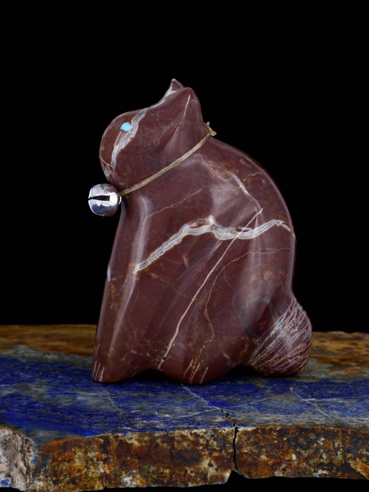 Marble Cat Zuni Fetish - PuebloDirect.com
