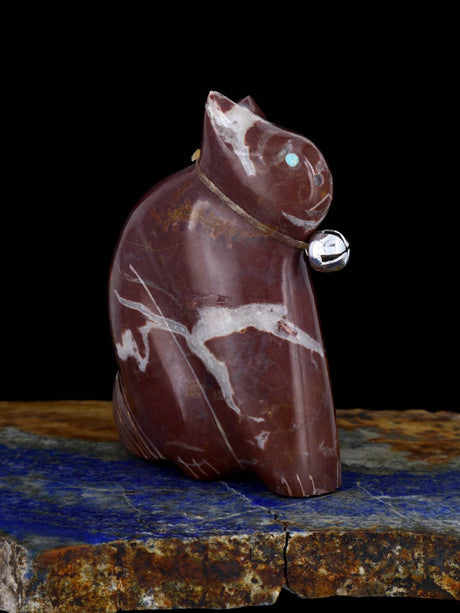 Marble Cat Zuni Fetish - PuebloDirect.com