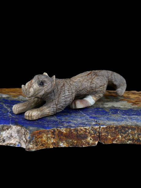 Picasso Marble Mountain Lion Zuni Fetish - PuebloDirect.com