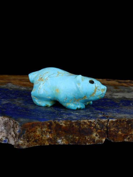 Turquoise Bear Navajo Carving - PuebloDirect.com
