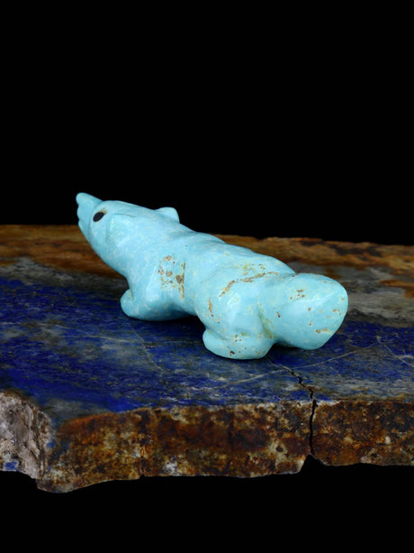 Turquoise Fox Navajo Carving - PuebloDirect.com