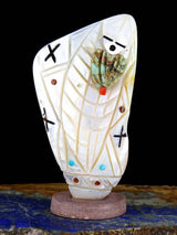 Mother of Pearl Double Maiden Zuni Fetish - PuebloDirect.com