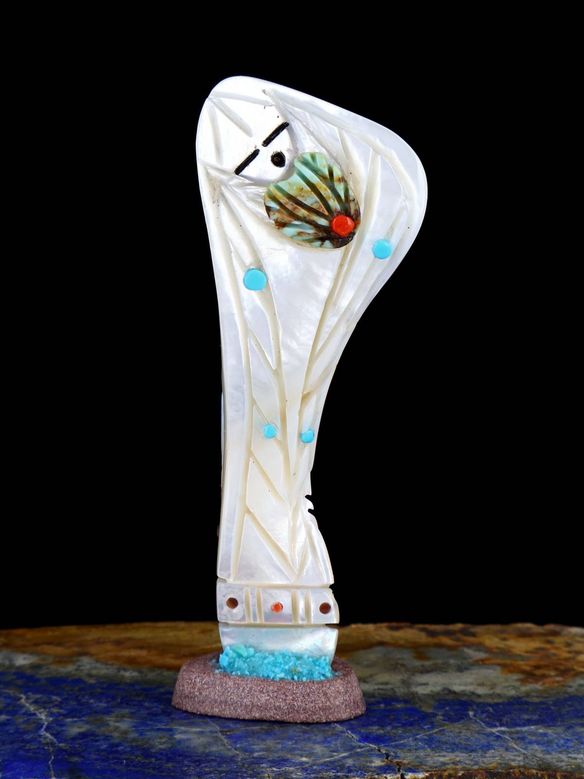 Mother of Pearl Double Maiden Zuni Fetish - PuebloDirect.com
