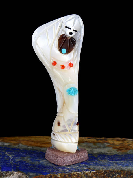 Mother of Pearl Double Maiden Zuni Fetish - PuebloDirect.com