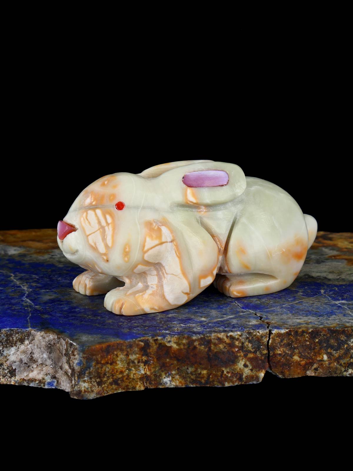 Picasso Marble Rabbit Zuni Fetish - PuebloDirect.com