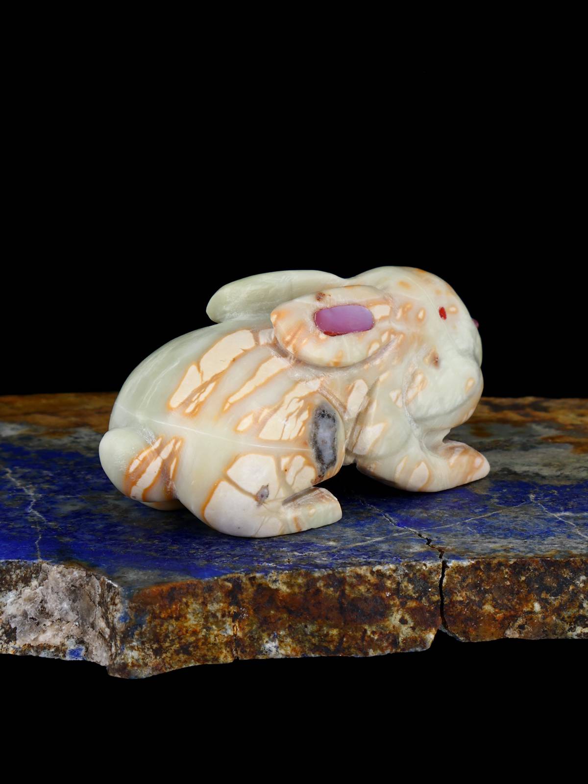 Picasso Marble Rabbit Zuni Fetish - PuebloDirect.com