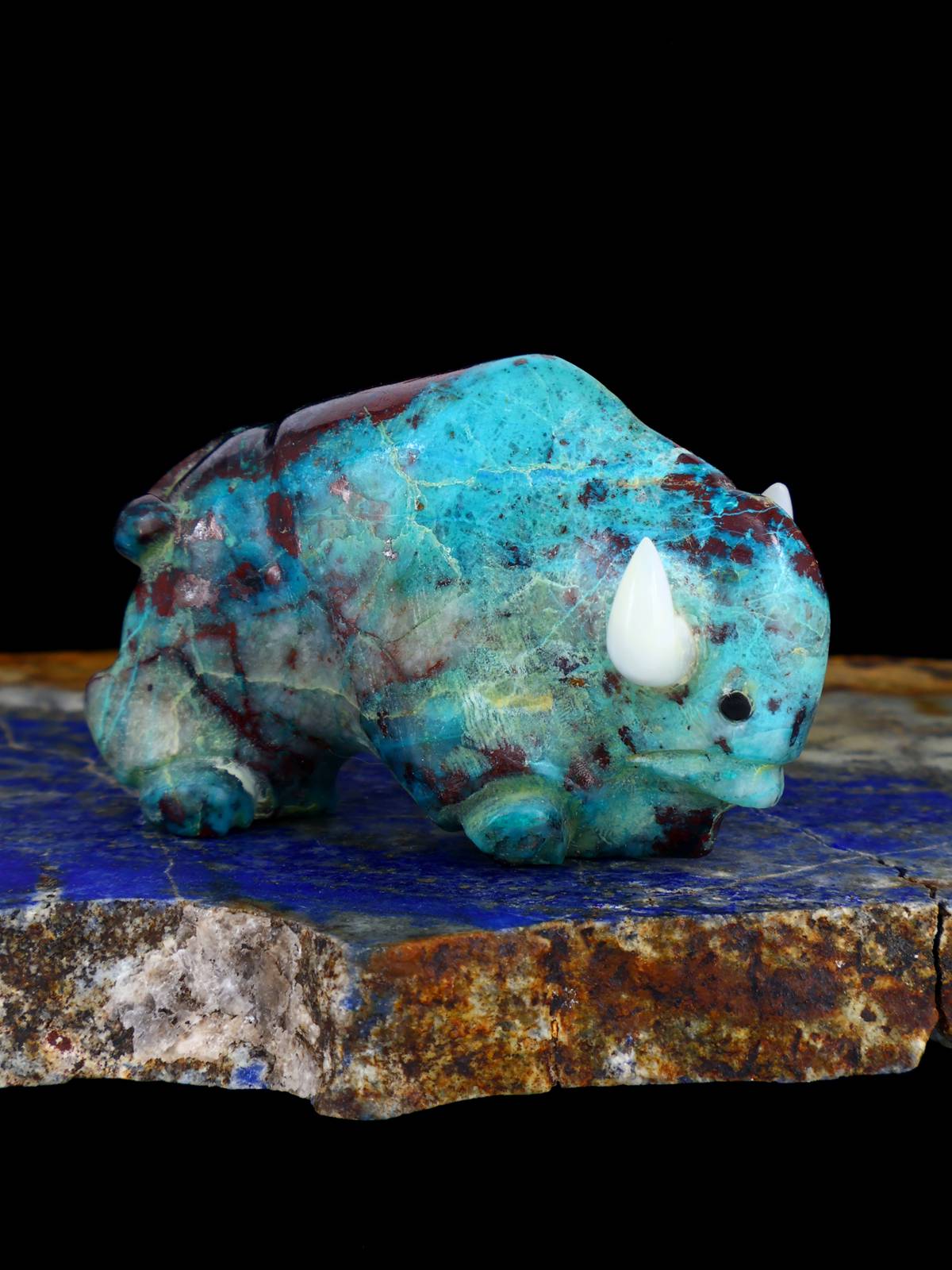 Chrysocolla Buffalo Zuni Fetish - PuebloDirect.com