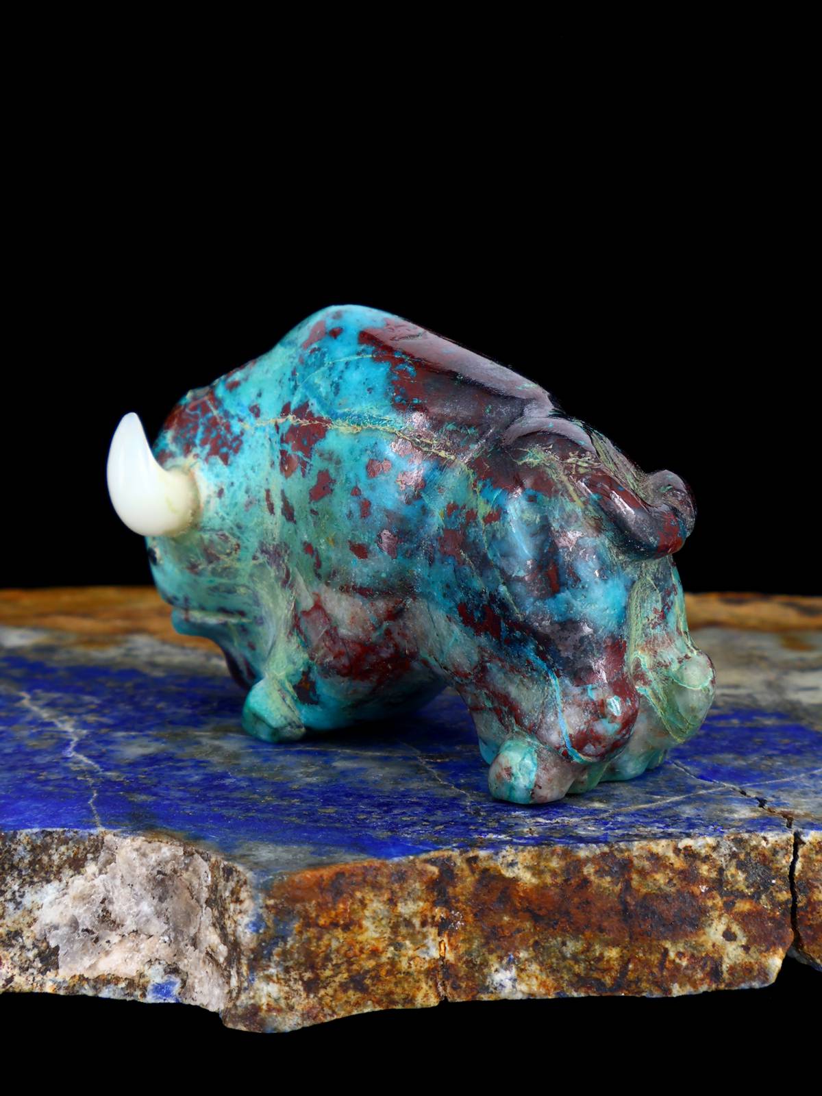 Chrysocolla Buffalo Zuni Fetish - PuebloDirect.com